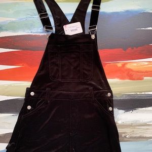 Black Velvet Overalls